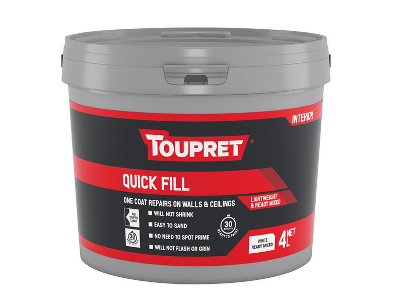 Toupret Interior Quick Fill 4 litre Easy Sand Paint In 30 Minutes TOUTTREDLP04