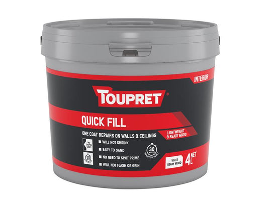 Toupret Interior Quick Fill 4 litre Easy Sand Paint In 30 Minutes TOUTTREDLP04