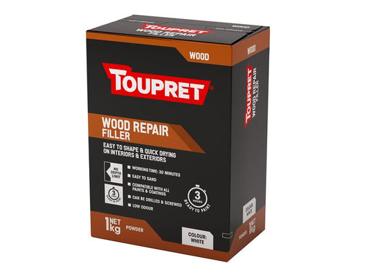 Toupret Wood Repair Filler White 1kg Quick Drying No Depth Limit TOUTTREPOW01