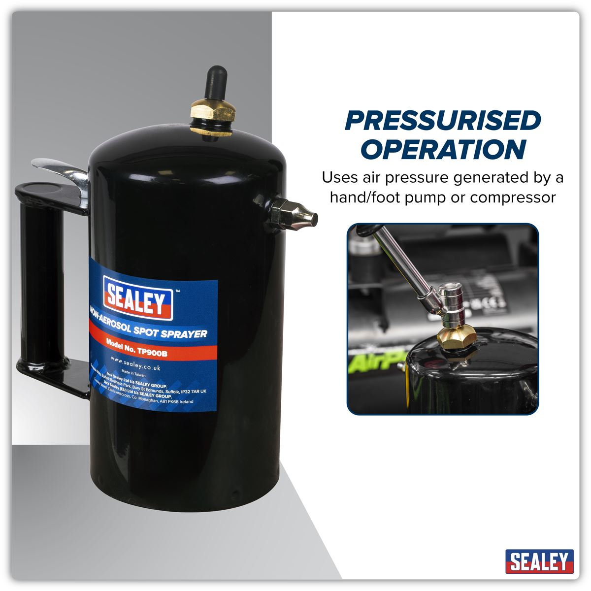 Sealey Black Non Aerosol Spot Sprayer Reusable Refillable Any Air Supply TP900B