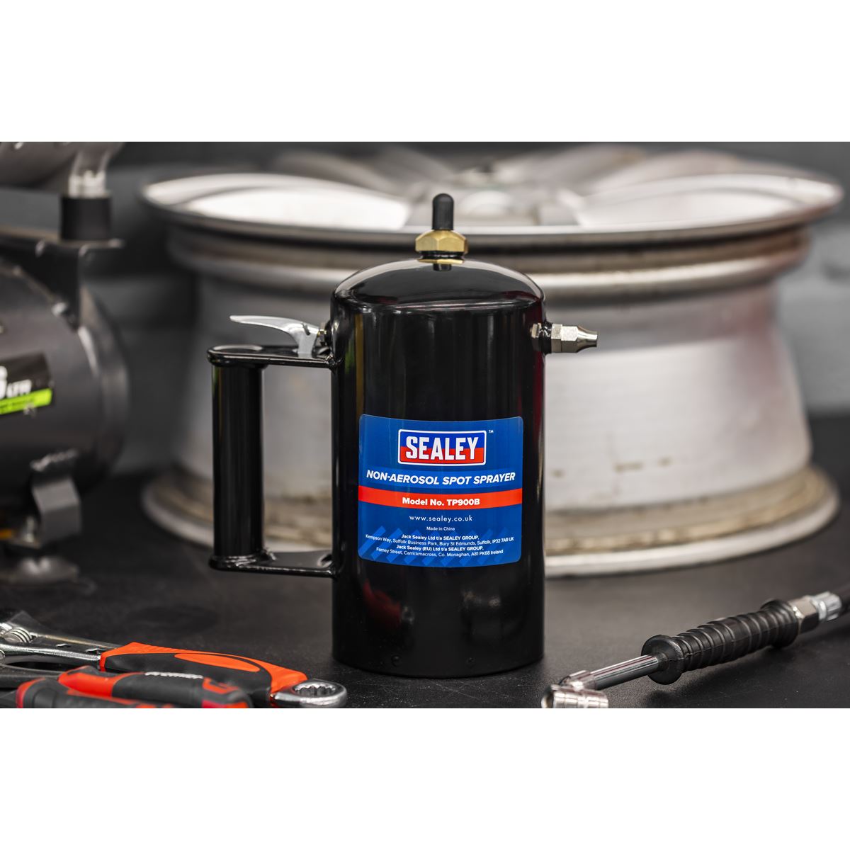 Sealey Black Non Aerosol Spot Sprayer Reusable Refillable Any Air Supply TP900B