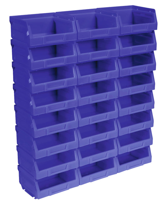 Sealey Plastic Storage Bin 105 x 85 x 55mm - Blue Pack of 24 TPS124B