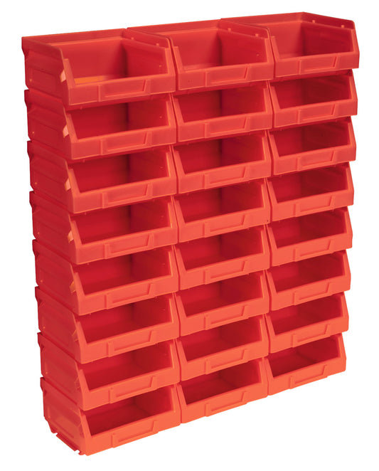 Sealey Plastic Storage Bin 105 x 85 x 55mm - Red Pack of 24 TPS124R