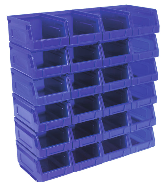 Sealey Plastic Storage Bin 105 x 165 x 85mm - Blue Pack of 24 TPS224B