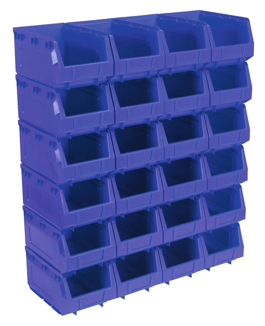 Sealey Plastic Storage Bin 150 x 240 x 130mm - Blue Pack of 24 TPS324B