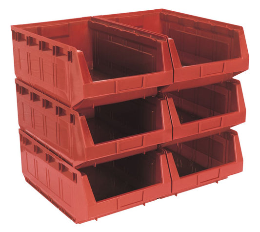 Sealey Plastic Storage Bin 310 x 500 x 190mm - Red Pack of 6 TPS56R