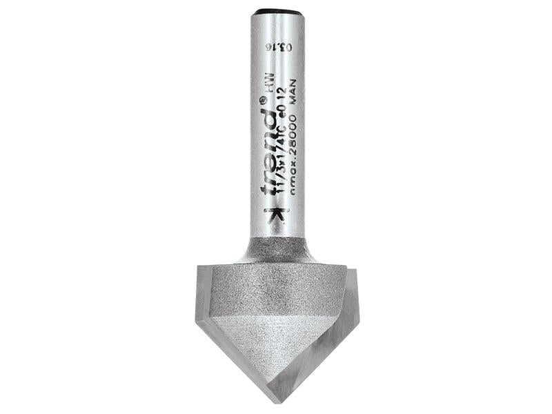 Trend 11/3 x 1/4 TCT V-Groove Cutter 45° 9.2 x 19.1mm TRE11314TC