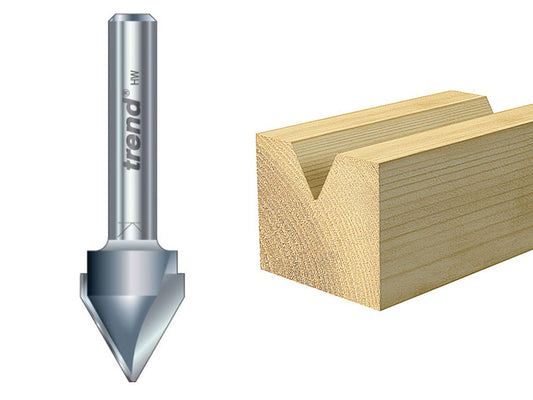 Trend 11/5 x 1/4 TCT V-Groove Cutter 60° 10.3 x 12.7mm TRE11514TC