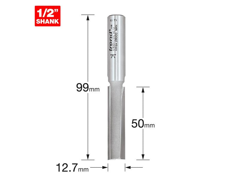 Trend 3/83D x 1/2 TCT Two Flute Workshop Cutter 12.7 x 50mm TRE383D12TC