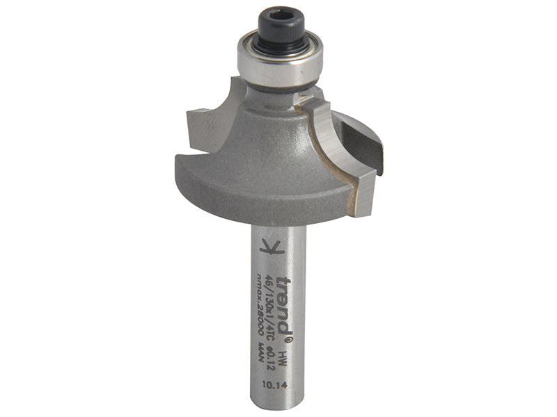 Trend 46/130 x 1/4 TCT Bearing Guided Ovolo & Round Over 6.3mm Radius TRE4613014TC