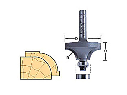 Trend 46/160 x 1/2 TCT Bearing Guided Ovolo & Round Over 16mm Radius TRE4616012TC