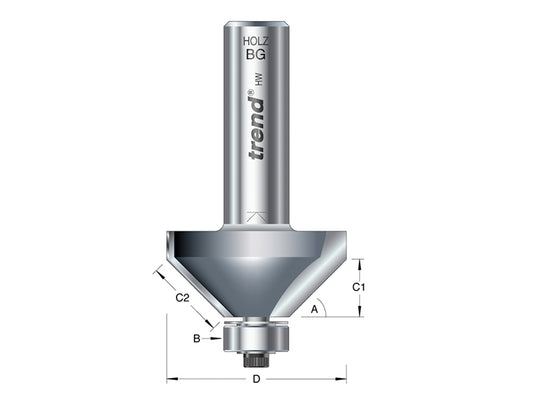 Trend 46/360 x 1/2 TCT Bearing Guided Chamfer 45° 35.1 x 12mm TRE4636012TC