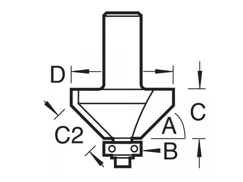 Trend 46/37 x 1/4 TCT Bearing Guided Chamfer 45° 31.8 x 12mm TRE463714TC