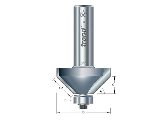 Trend 46/38 x 1/2 TCT Bearing Guided Chamfer 45° 50 x 19mm TRE463812TC