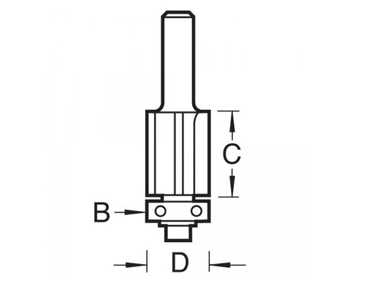 Trend 46/80 x 1/4 TCT 90° Bearing Guided Triple Flute Cutter 12.7 x 25.4mm TRE468014TC