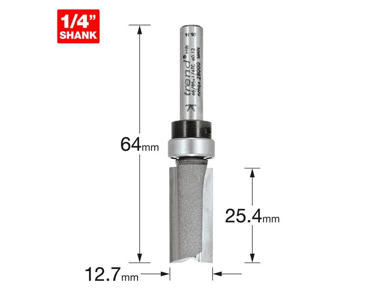 Trend 46/95 x 1/4 TCT 90° Shank Mounted Template Profiler 12.7 x 25.4mm TRE469514TC
