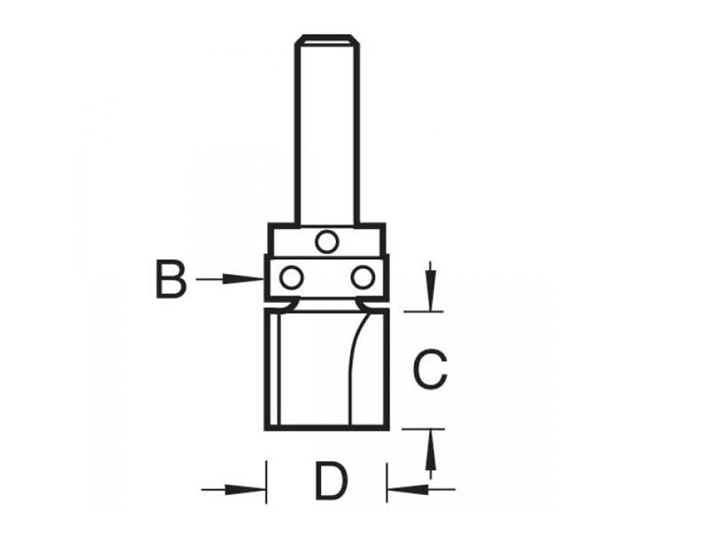Trend C121B x 1/4 TC Bearing Guided Template Profile Cutter 12.7mm x 9.5mm TREC121B14TC