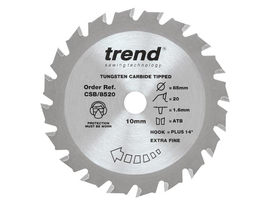 Trend CraftPro Mini Saw Blade 85 x 10mm x 20T TRECSB8520