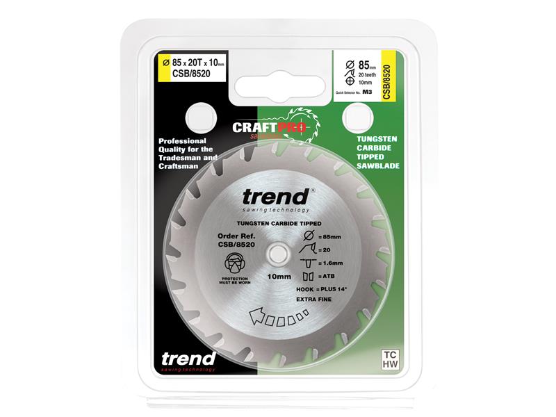 Trend CraftPro Mini Saw Blade 85 x 10mm x 20T TRECSB8520