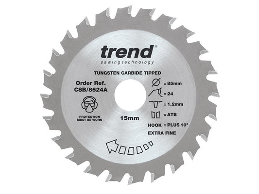 Trend CraftPro Mini Saw Blade 85 x 15mm x 24T TRECSB8524A