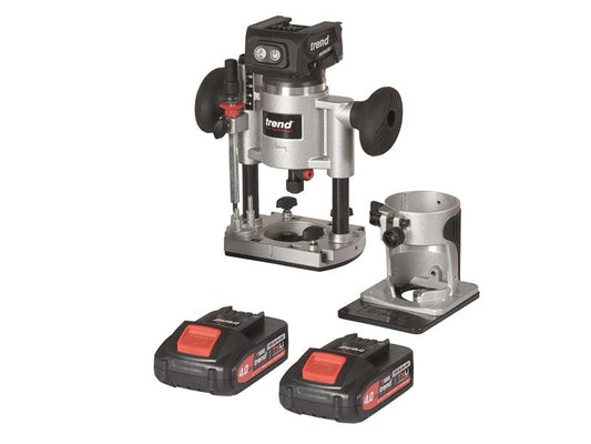 Trend T18S/R14K2 1/4in Router 18V 2 x 4.0Ah Li-ion TRET18SR14K2