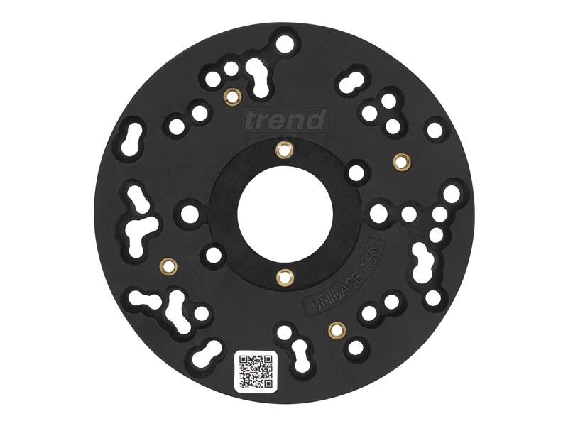Trend Universal Plunge Router Sub-Base 150mm With 13 Hole Patterns TREUNIBAS150