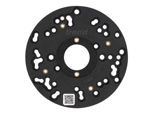 Trend Universal Plunge Router Sub-Base 150mm With 13 Hole Patterns TREUNIBAS150