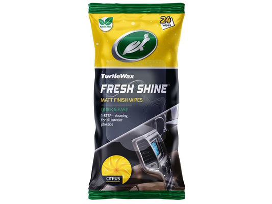 Turtle Wax Fresh Shine Matt Wipes, Citrus (Pack of 24) TWX54074