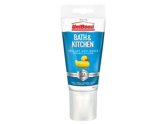 UniBond Anti-Mould Kitchen & Bathroom Sealant Tube White 147g UNI2079321