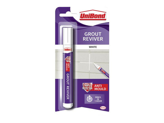 UniBond Triple Protect Grout Reviver Wall Pen 7ml Ice White UNI998703