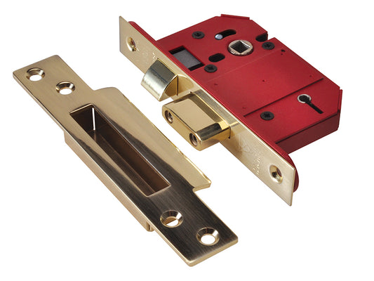 UNION StrongBOLT 2200S BS 5 Lever Mortice Sashlock Satin Brass 68mm Visi UNNY2200SP25