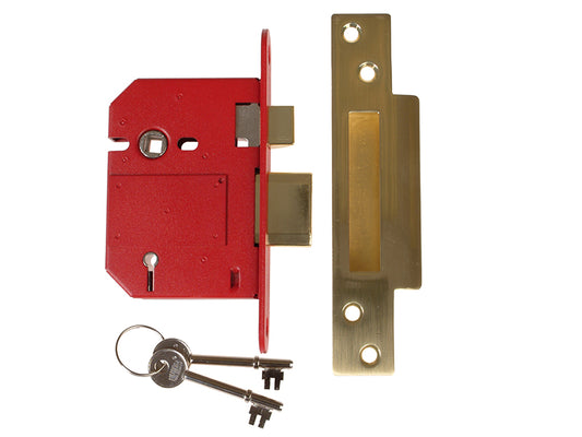 UNION StrongBOLT 2200S BS 5 Lever Mortice Sashlock Satin Brass 81mm Visi UNNY2200SP30