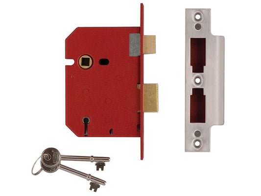 UNION 2201 5 Lever Mortice Sashlock Satin Chrome 77.5mm 3in Visi UNNY2201SC30
