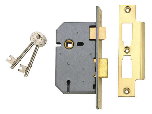 UNION 2277 3 Lever Mortice Sashlock Satin Chrome 77.5mm 3in Box UNNJ2277SC30
