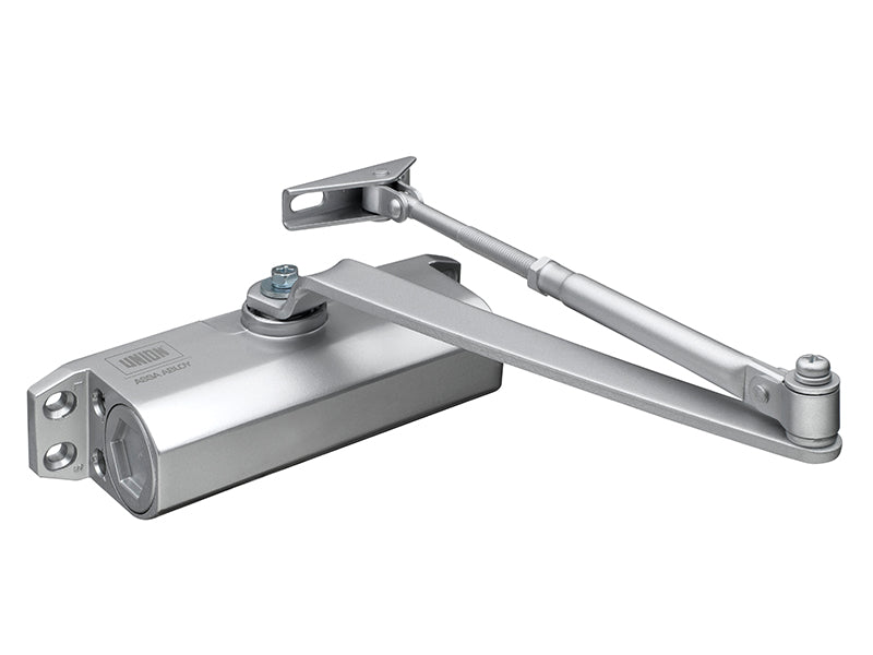 UNION CE3F Fixed Size 3 Rack & Pinion Door Closer Silver UNNJCE3F