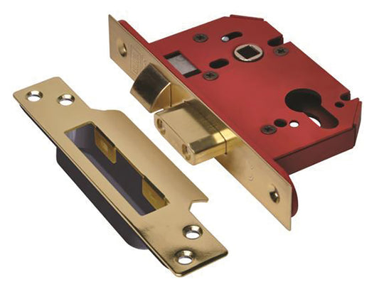 UNION StrongBOLT 22EU EUS-PB-3.0 Euro Sashlock Plated Brass 81mm 3in UNNJL22EPB30