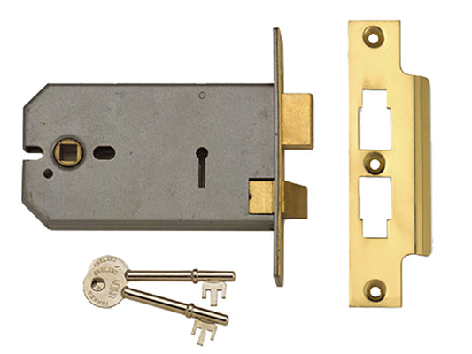 UNION 2077-5 3 Lever Horizontal Mortice Lock Satin Chrome 124mm UNNY2077SC5