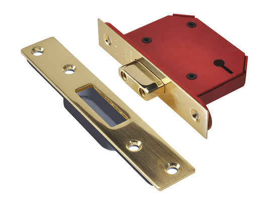 UNION StrongBOLT 2103S 3 Lever Mortice Deadlock Polished Brass 81mm 3in Visi UNNY2103PB30