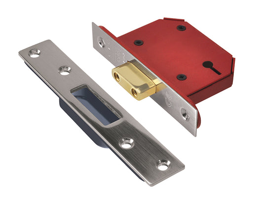 UNION StrongBOLT 2103S 3 Lever Mortice Deadlock Stainless Steel 81mm 3in Visi UNNY2103SS30