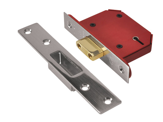 UNION StrongBOLT 2105S Stainless Steel 5 Lever Mortice Deadlock Visi 68mm 2.5in UNNY2105SS25