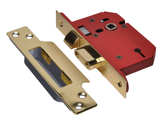 UNION StrongBOLT 2203S 3 Lever Mortice Sashlock Polished Brass 68mm 2.5in Visi UNNY2203PB25
