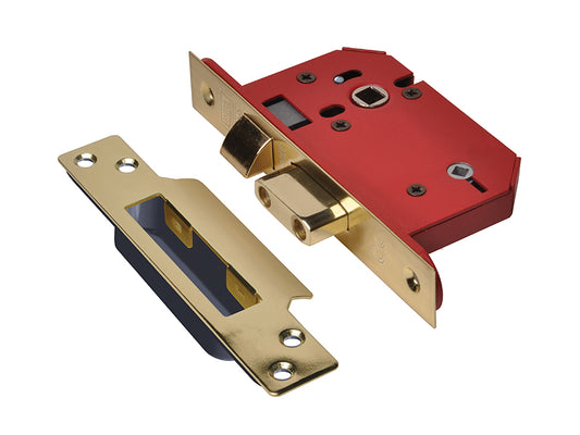 UNION StrongBOLT 22WCS Mortice Bathroom Lock Polished Brass 81mm 3in Visi UNNY22WCPB30