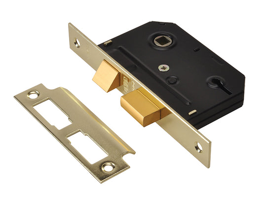 UNION ES-SL Essentials 3 Lever Mortice Sashlock Polished Brass 65mm 2.5in Visi UNNYESSLPB25