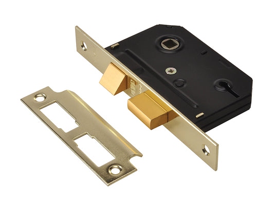 UNION ES-SL Essentials 3 Lever Mortice Sashlock Polished Brass 79mm 3in Visi UNNYESSLPB30