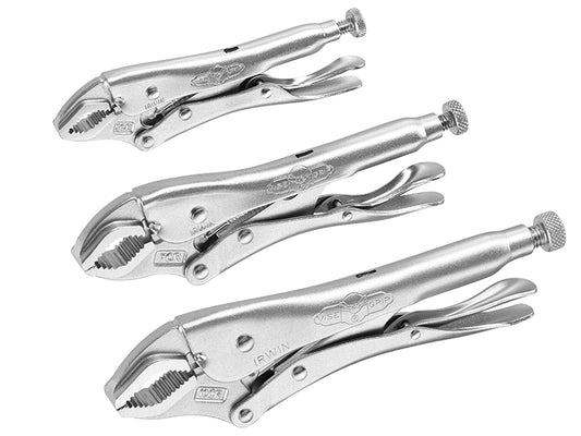 IRWIN Vise-Grip Curved Jaw Locking Pliers Set of 3 (5CR/7CR/10CR) VIS10508020