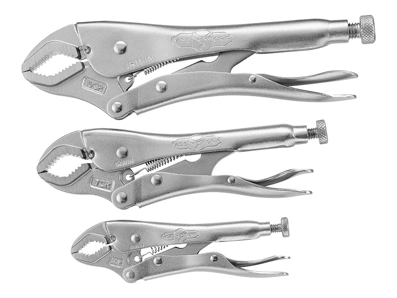 IRWIN Vise-Grip Curved Jaw Locking Pliers Set of 3 (5CR/7CR/10CR) VIS10508020