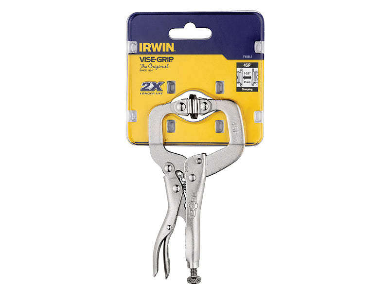 IRWIN Vise-Grip 4SP Locking C-Clamp Swivel Pad 100mm (4in) VIS4SP