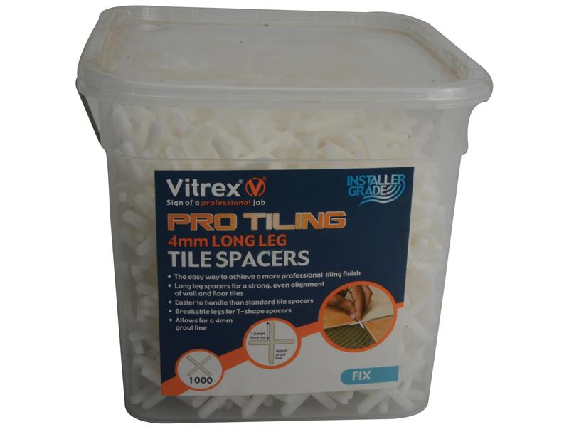 Vitrex Long Leg Spacer 4mm (Pack 1000) VITLLS41000