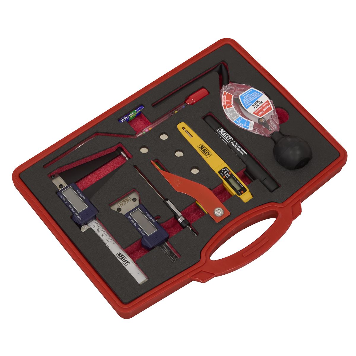 Sealey Car Kit brakes Discs & Fluid Tyre Depth Antifreeze Air Con Temp VS08KIT