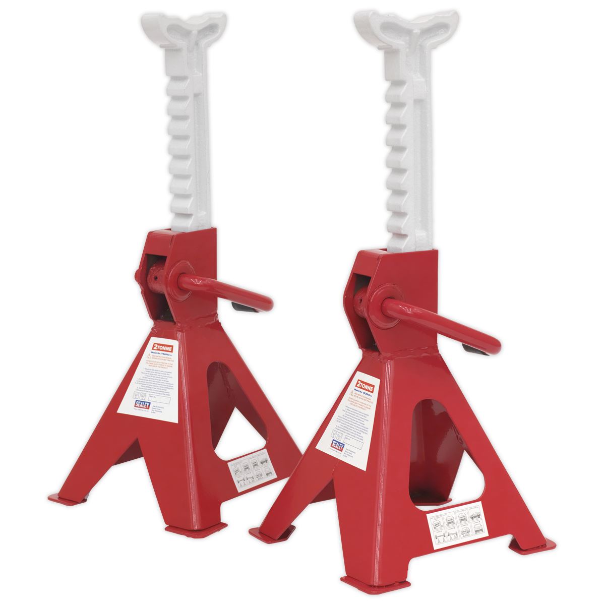 Sealey Axle Stands (Pair) 2 Tonne Capacity per Stand Ratchet Type VS2002